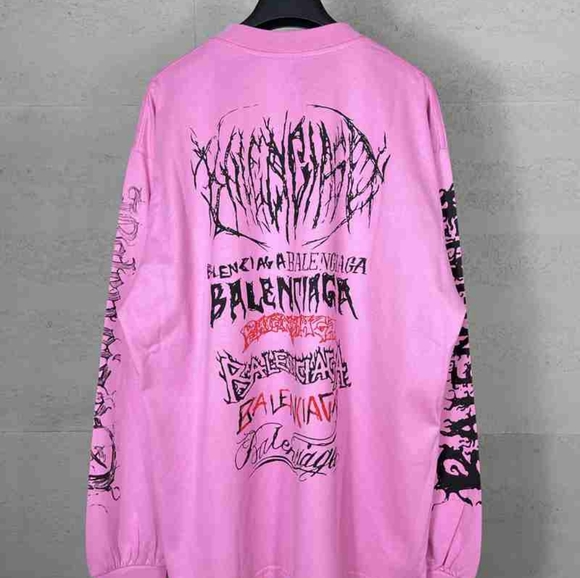 Balenciaga pink long-sleeved T-shirt - Picture 2 of 9